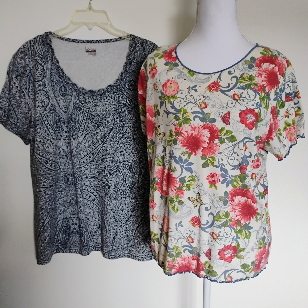Basic Editions Bundle(2) Woman's XL short Sleeve Tees
